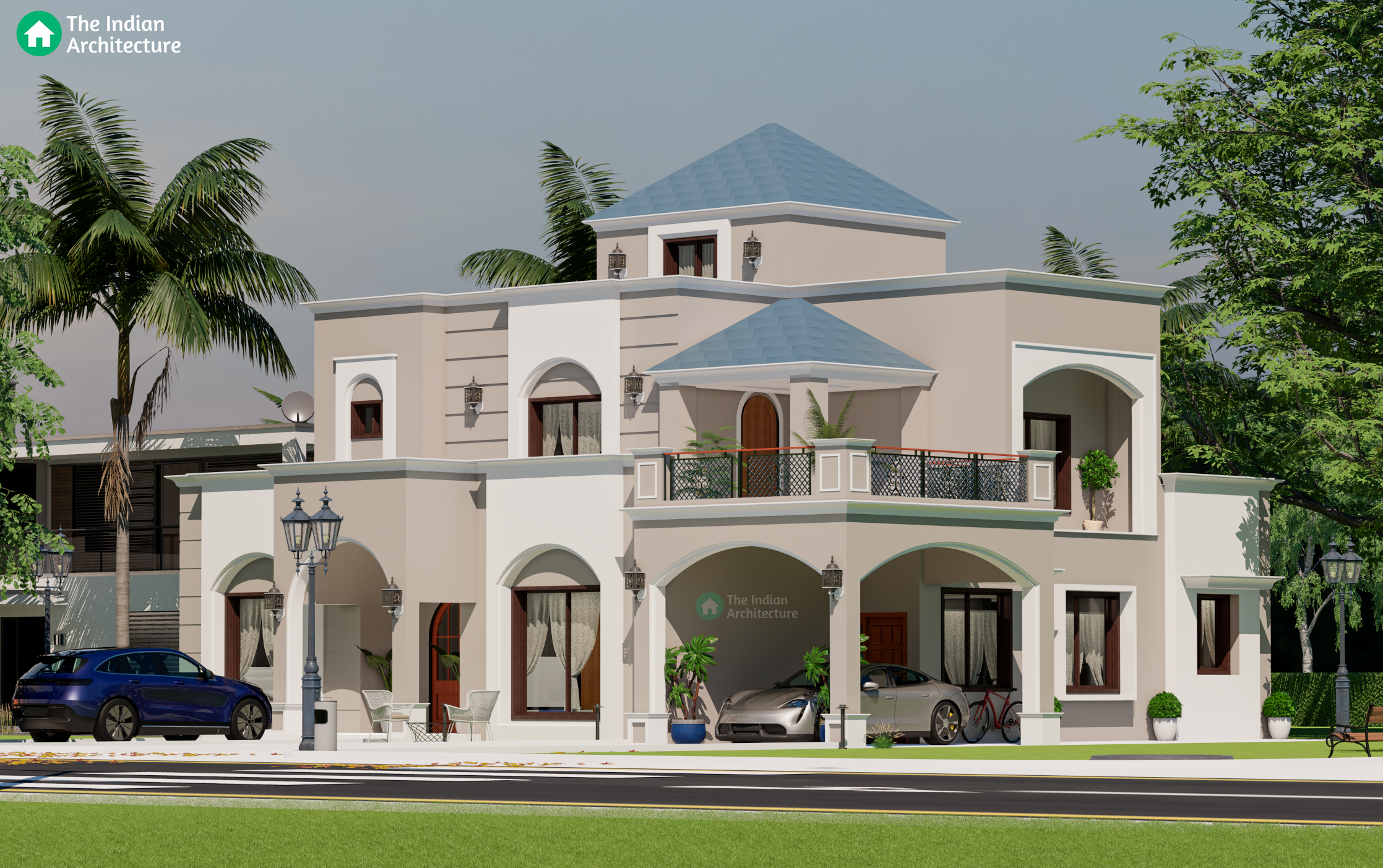 4BHK Traditional house design | 275 gaj house plan | full 3d walkthrough | the indian architecture Image 1